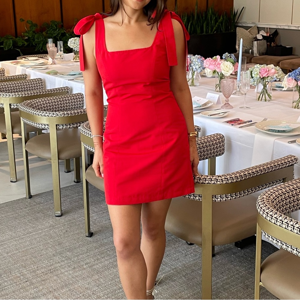 STAUD Bow Mini Dress (worn once!!)